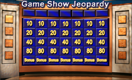 Game Show Jeopardy board