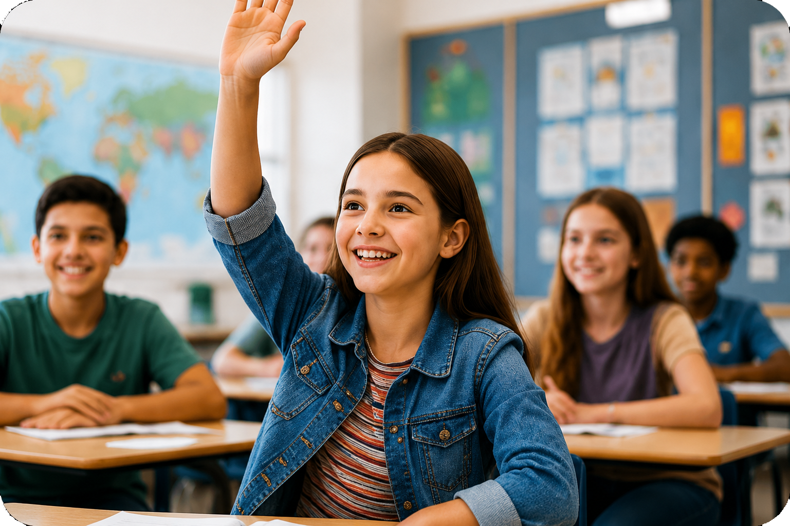 Students participating with confidence in class.