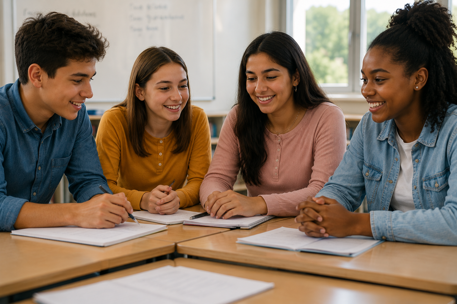 Students working together in teams