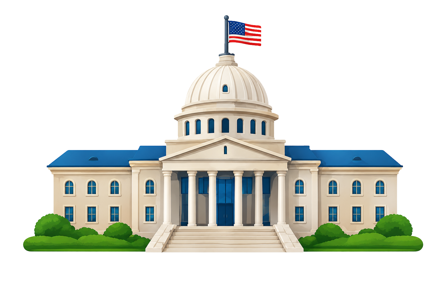 Illustrated capitol building for state basics missions
