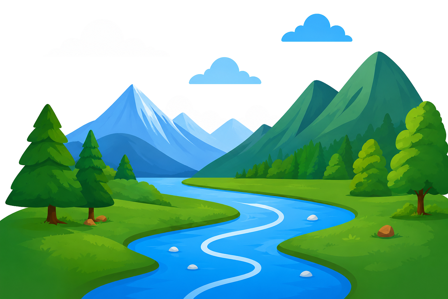 Illustrated landscape for state journey tracking