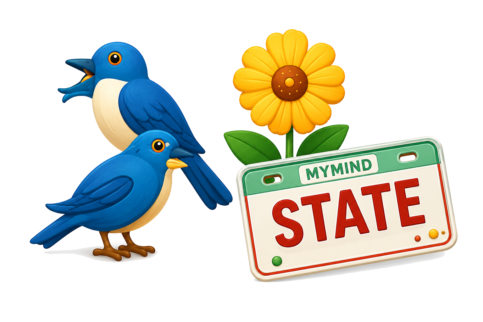 Illustrated state symbols card